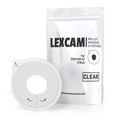 Lexcam Adhesive Patches Pre-Cut for Dexcom G7, Stelo (20).